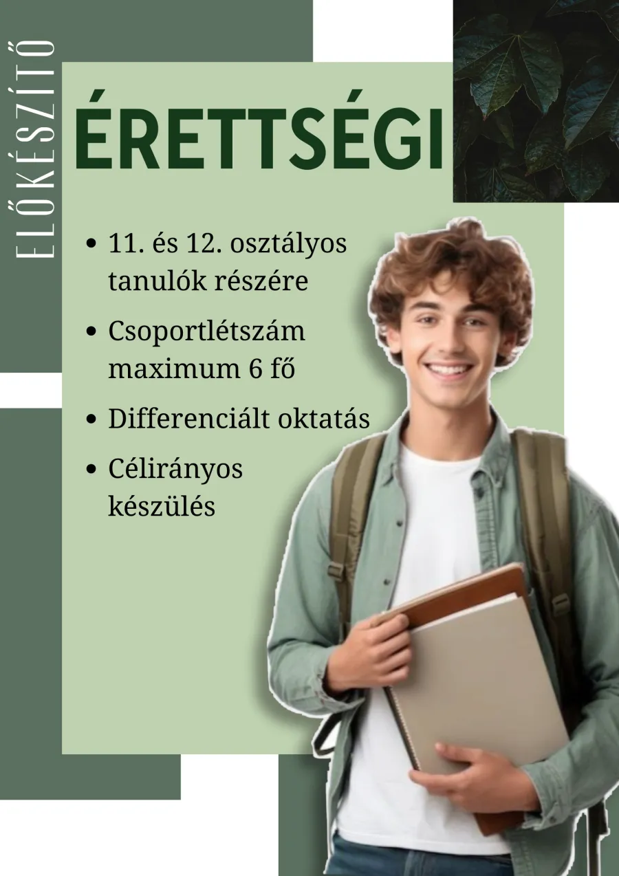Érettségi előkészítő – középiskolás diák
